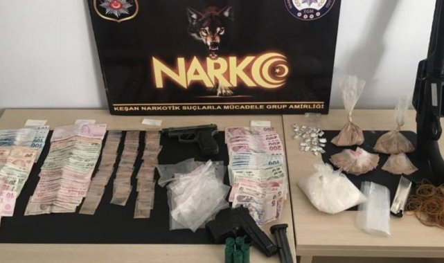Edirne Keşan'da 18 uyuşturucu satıcısından 11'i tutuklandı