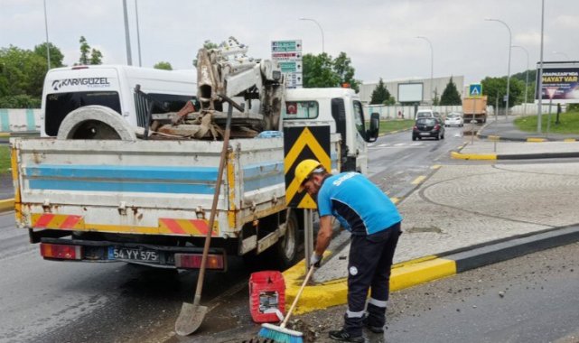 Kuvvetli yağışta Sakarya Büyükşehir'den anında müdahale