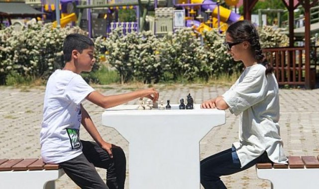 Van Büyükşehir Belediyesi Parklara Masa Tenisi ve Satranç Masaları Kurdu