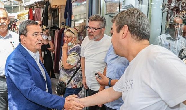 Başkan Batur yıkılan şadırvanın aynı şekilde yapılması için talimat verdi