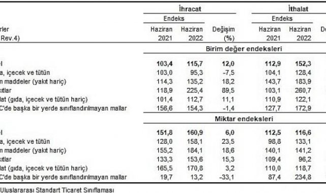 İhracat birim değer endeksi yüzde12,0 arttı