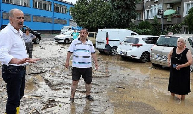 Mudanya Belediyesi Ekiplerinden Sel Sonrası Anında Müdahale