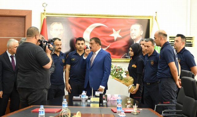 Malatya'da Başkan Gürkan'a itfaiye ziyaret