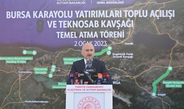 Bakan Karaismailoğlu'ndan Bursa'da 7 ayrı karayolu yatırımına toplu açılış