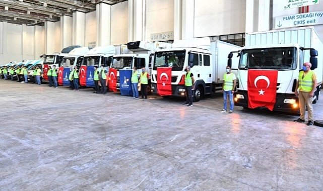 İzmir'den afet bölgesine tam destek 100 bin kişilik gıda desteği yola çıktı