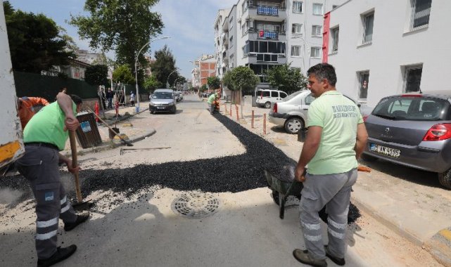 İzmir Narlıdere'de asfalt mesaisi