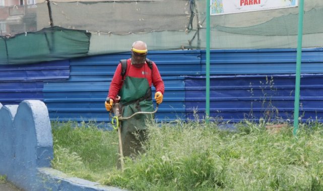 İzmit'te tırpan mesaisi sürüyor