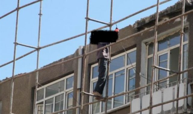 Keşan'da inşaat işçisi iskeleden düştü
