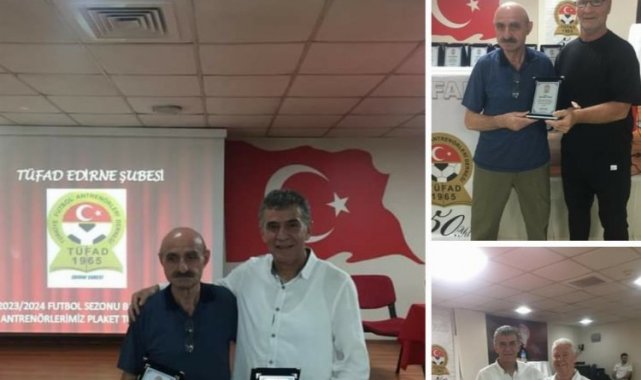 Hayrettin Yıldız ve Fatih Anlar'a Edirne TÜFAD'dan ödül