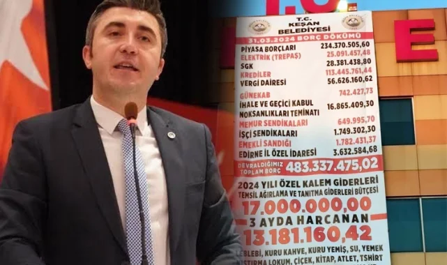 Edirne Keşan'da CHP'den AK Parti'ye borç listeli yanıt