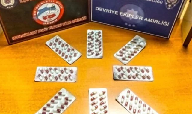 Keşan'da 103 adet sentetik ecza ele geçirildi