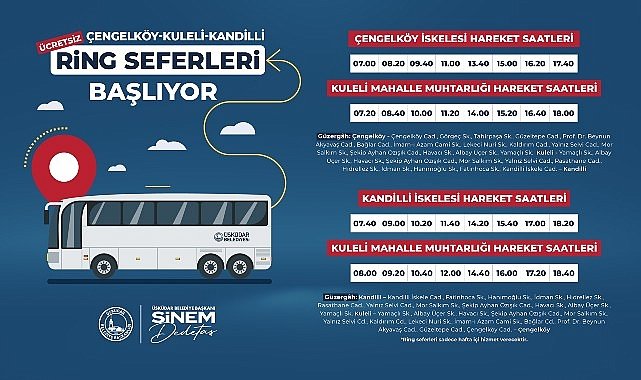 Üsküdar'da çengelköy - kuleli - kandilli ring seferleri başlıyor