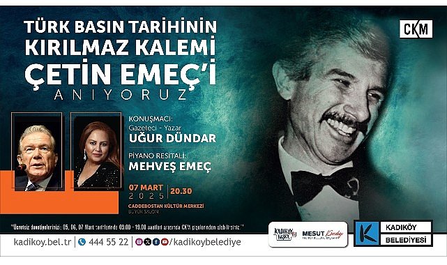 Çetin Emeç Kadıköy'de Anılacak