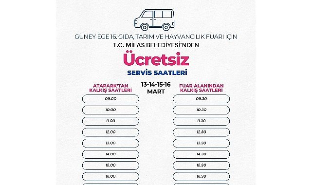 Milas Belediyesi ziyaretçileri fuar alanına ücretsiz ulaştıracak