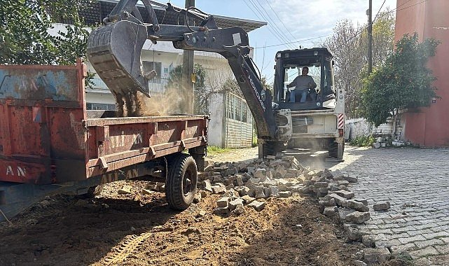 Bozdoğan'da Kilitli Parke Taş Döşeme Çalışmaları Hız Kesmeden Devam Ediyor