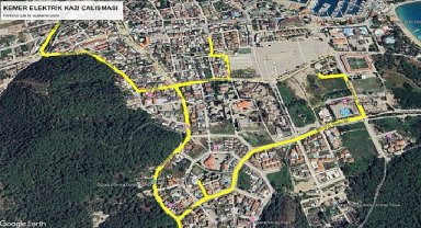Kemer'de elektrik hatları yenileniyor