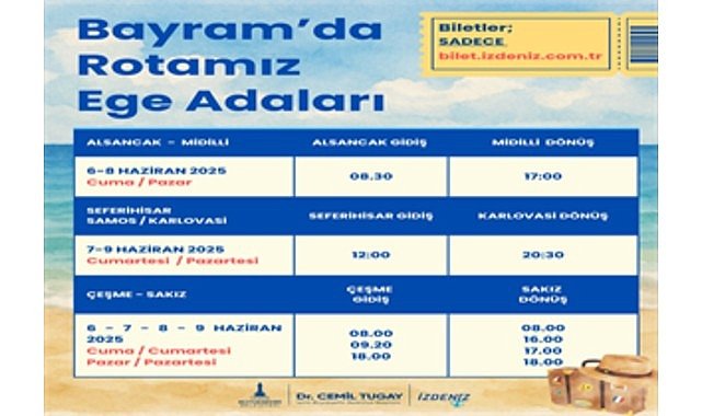 İZDENİZ'in yaz seferleri Kurban Bayramı'nın ikinci günü başlıyor