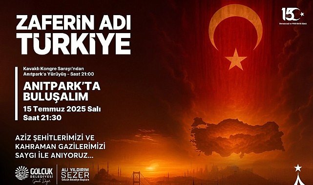 Gölcük 15 Temmuz'da Anıtpark'ta Tek Yürek Olacak