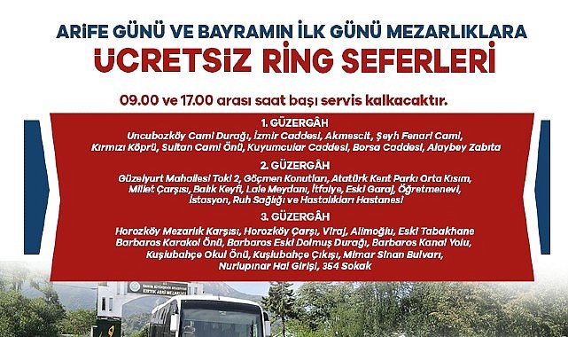 Büyükşehir'den Bayram'da Mezarlıklara Ücretsiz Ulaşım Hizmeti