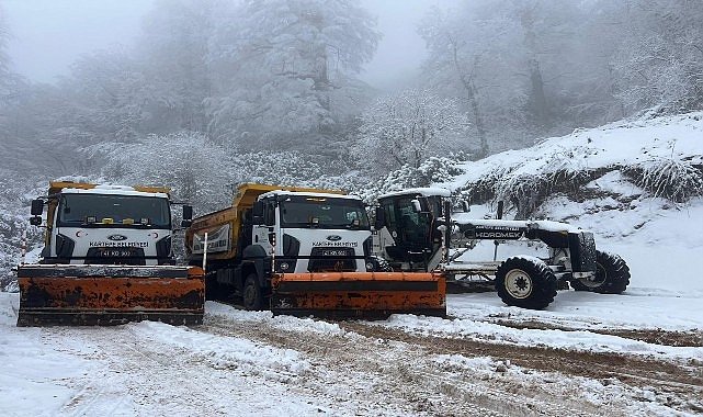 Kartepe'de Bayramda Kar Mesaisi