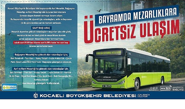 Ramazan Bayramı'nda toplu ulaşım ücretsiz