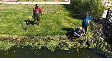 İzmit Millet Bahçesi'nde su göletine bilimsel çalışma