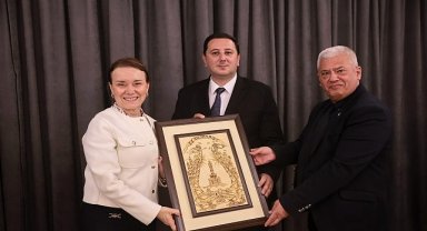 Konak'ta Makedonya rüzgarı esti: Başkan Mutlu, Enes İbrahim ve heyetini ağırladı