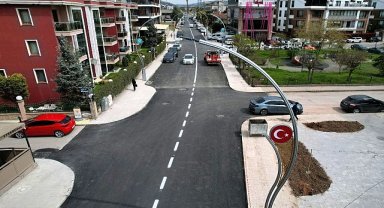 Şehit Ergün Köncü Caddesi'nde yol çizgileri çekildi