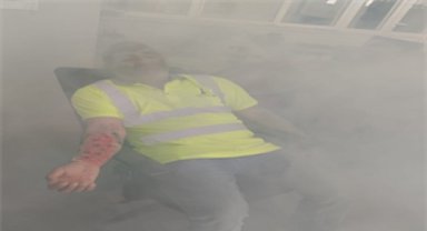 Konak Tünelleri'nde gerçeğini aratmayan deprem ve yangın tatbikatı