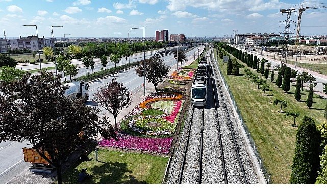 Konya Büyükşehir'in Çiçeklerle Bezediği Cadde ve Parklar Göz Kamaştırıyor
