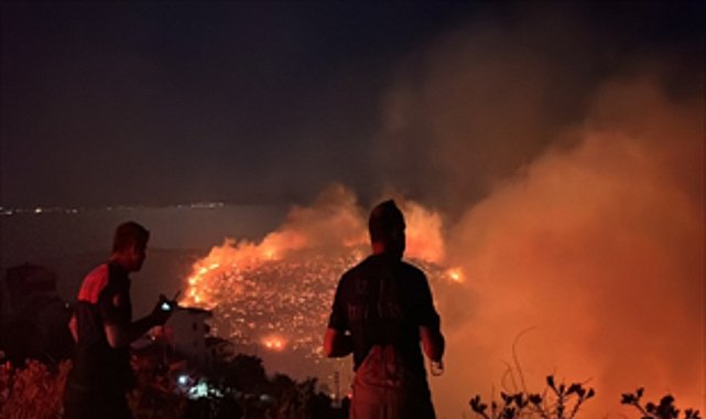 İzmir'in kuzeyinde orman yangını alarmı