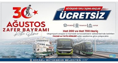 Zafer Bayramı'nda Kocaeli'de ulaşım ücretsiz