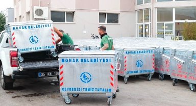Konak'ta konteynerler yenilenmeye devam ediyor